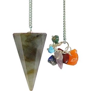 Pendulum with Chakra Beads Hexagonal Labradori