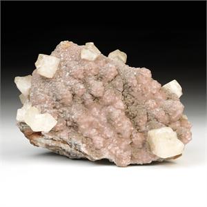 Pink datolite cluster 7 x 11with calcite crystals