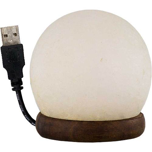 Salt lamp with usb cord & led light sphere