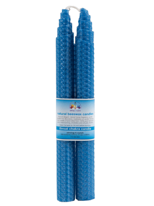 Blue beeswax chakra candle